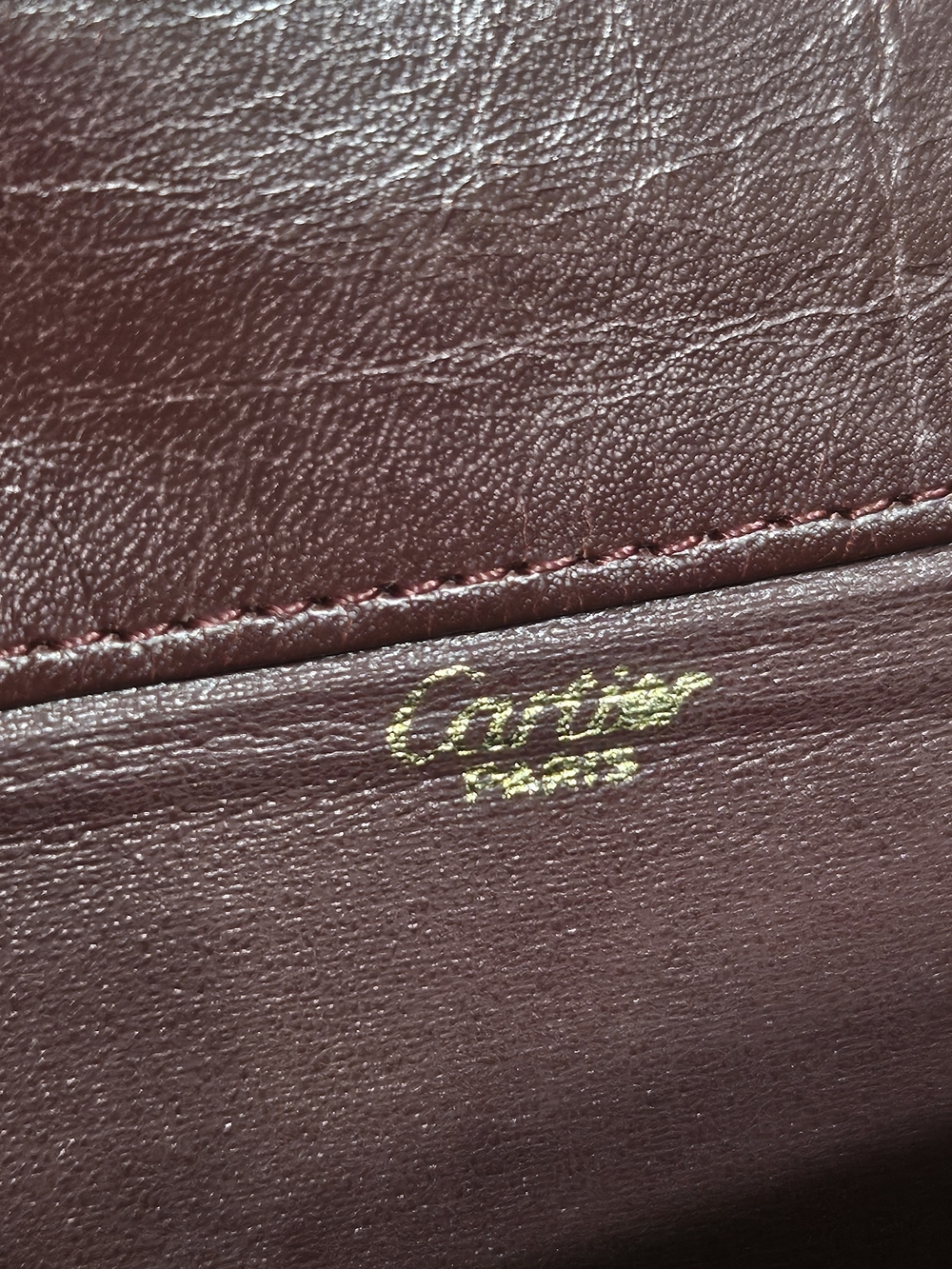 Cartier Must Line Bordeaux Leather Clutch Bag - Picture 16 of 16